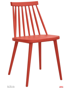 Sedie con struttura di polipropilene per esterni opzione 8 colori-R-Rosso