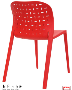 Sedie in polipropilene con fibra di vetro opzione 7 colori -R-Rosso