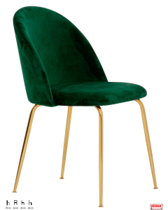 Sedia struttura robusta gambe metallo oro rivestimento in velluto opzione colore -V-Verde