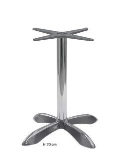 Basamento per tavolo in alluminio con 4 piedi stilizzati H 70 cm