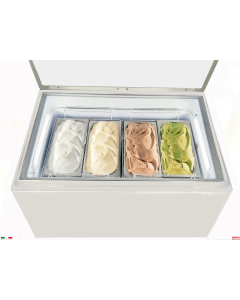 Refrigeratore gelato da banco per 4 vaschette da 5 lt o 8 da 2,5 lt
