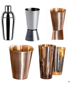 Cocktail Shaker Bicchieri Misurini acciaio inox e pvd copper