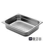 Bacinelle Pinti inox forate Gastronorm 1/2 h da 20 a 200 mm