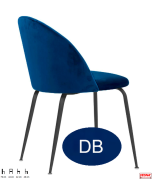 Sedia struttura robusta gambe acciaio verniciato rivestimento in velluto opzione colore -DB-Blu