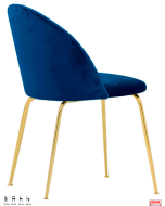 Sedia struttura robusta gambe metallo oro rivestimento in velluto opzione colore -DB-Blu