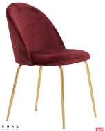 Sedia struttura robusta gambe metallo oro rivestimento in velluto opzione colore -R-Rosso