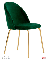 Sedia struttura robusta gambe metallo oro rivestimento in velluto opzione colore -V-Verde