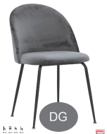 Sedia struttura robusta gambe acciaio verniciato rivestimento in velluto opzione colore -DG-Grigione
