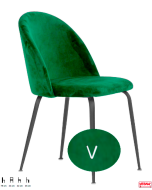 Sedia struttura robusta gambe acciaio verniciato rivestimento in velluto opzione colore -V-Verde