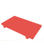 Tagliere polietilene professionale rosso 50 x 30 x 2,5 cm con fermi applicati	