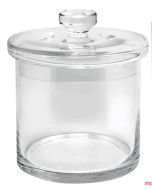 Vaso vetro con coperchio 14 x h 17,5 cm